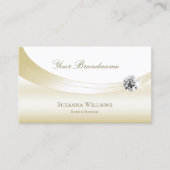 Pastel Silk Gold White met Logo en Luxe Diamond Visitekaartje (Voorkant)