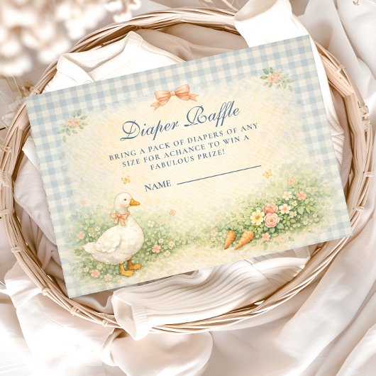 Pastel Silly Goose Farm Diapper Raffle Informatiekaartje