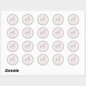 Pastel Silver Unicorn - verjaardagsfeestje - Eigen Ronde Sticker (Vel)