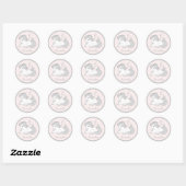 Pastel Silver Unicorn - verjaardagsfeestje - Eigen Ronde Sticker (Vel)