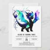 Pastel Simple Draak Digitale Jongen Verjaardag Kaart (Voorkant)