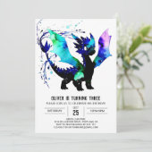 Pastel Simple Draak Digitale Jongen Verjaardag Kaart (Staand voorkant)