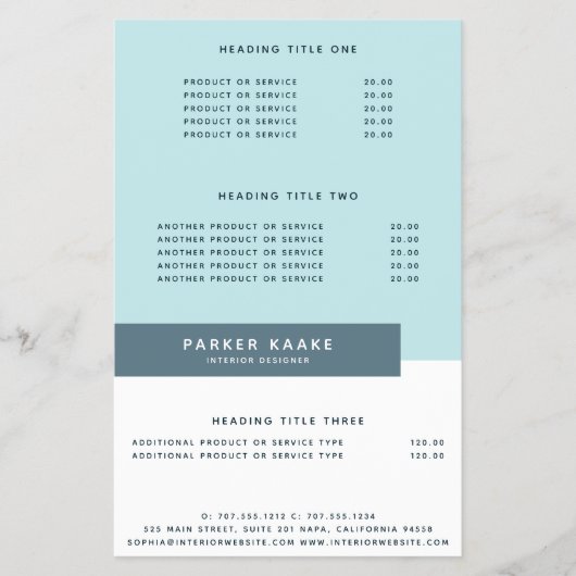 Pastel Simple Modern Geometric Blue Flyer (Voorkant)