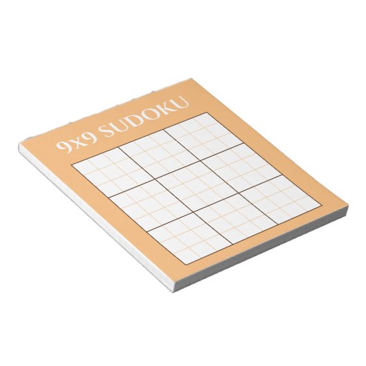 Pastel Sinaasappel 9 door 9 Sudoku-Sjabloon Notitieblok (Schuin)