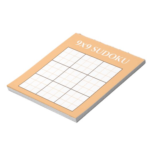 Pastel Sinaasappel 9 door 9 Sudoku-Sjabloon Notitieblok (Linkerzijde)