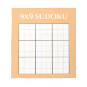 Pastel Sinaasappel 9 door 9 Sudoku-Sjabloon Notitieblok (Voorkant)