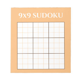 Pastel Sinaasappel 9 door 9 Sudoku-Sjabloon Notitieblok