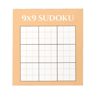 Pastel Sinaasappel 9 door 9 Sudoku-Sjabloon Notitieblok