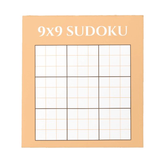Pastel Sinaasappel 9 door 9 Sudoku-Sjabloon Notitieblok (Voorkant)