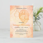 Pastel Sinaasappel Abstracte achtergrond Vrijgezel Kaart (Staand voorkant)