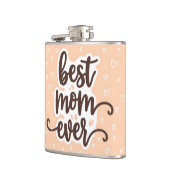 Pastel Sinaasappel Beste Mama ooit Script Hearts Heupfles (Links)