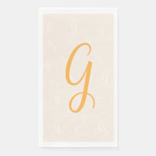 Pastel Sinaasappel Elegant Duplicaat Monogram   Li Servet