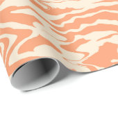Pastel Sinaasappel en Cream Tiger Stripes Cadeaupapier (Rol Hoek)