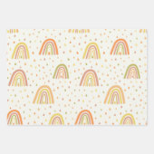 Pastel Sinaasappel en Gele Boho Regenbogen met dru Inpakpapier Vel (Voorkant 3)