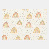 Pastel Sinaasappel en Gele Boho Regenbogen met dru Inpakpapier Vel (Voorkant 2)