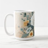 Pastel Sinaasappel en witte anjers Koffiemok (Links)