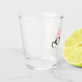 Pastel Sinaasappel en zwarte bruid en bruidegom Shot Glas (Links)