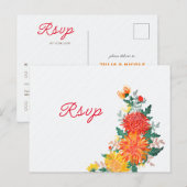 Pastel Sinaasappel Geel Lente Dahlia Bloemen Bruil Briefkaart (Voorkant / Achterkant)