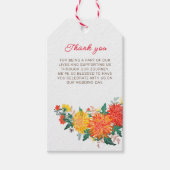 Pastel Sinaasappel Geel Lente Dahlia Bloemen Bruil Cadeaulabel (Voorkant)