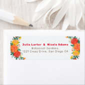 Pastel Sinaasappel Geel Lente Dahlia Bloemen Bruil Etiket (Insitu)