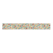 Pastel Sinaasappel Geel Lente Dahlia Bloemen Bruil Grosgrain Lint (Voorkant)