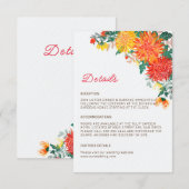 Pastel Sinaasappel Geel Lente Dahlia Bloemen Bruil Informatiekaartje (Voorkant / Achterkant)