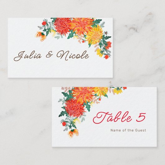 Pastel Sinaasappel Geel Lente Dahlia Bloemen Bruil Plaatskaartje (Voorkant / Achterkant)