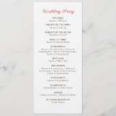 Pastel Sinaasappel Geel Lente Dahlia Bloemen Bruil Programmakaart (Achterkant)