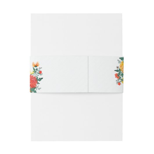 Pastel Sinaasappel Geel Lente Dahlia Bloemen Bruil Uitnodigingen Wikkel (Achterkant Voorbeeld)