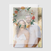 Pastel Sinaasappel Geel Lente Dahlia Bloemen Bruil Vellum Uitnodigingen (Offset (Koppel))