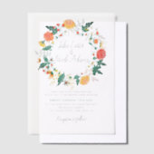 Pastel Sinaasappel Geel Lente Dahlia Bloemen Bruil Vellum Uitnodigingen (Offset)