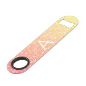 Pastel Sinaasappel Gouden Glitter & Sparkle Monogr Speed Flessenopener (Voorkant Gekanteld)