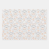 Pastel Sinaasappel & Grijs Mama om gefeliciteerd t Inpakpapier Vel (Voorkant)