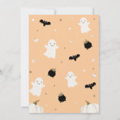 Pastel Sinaasappel Halloween Little Boo Baby showe Kaart (Achterkant)