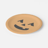 Pastel sinaasappel jack-o-lantaarn halloween party papieren bordje (Gekanteld)