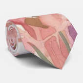 Pastel sinaasappel Kleine bloemblaadjes Bloemkunst Stropdas (Opgerold)