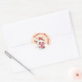 Pastel Sinaasappel Koe Witte Wolk Dank u Ronde Sticker (Envelop)