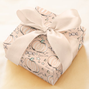 Pastel Sinaasappel Lief Kleine Pompoen Baby Cadeaupapier