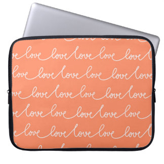 PASTEL SINAASAPPEL MET WIT LIEFDESSCRIPT LAPTOP SLEEVE