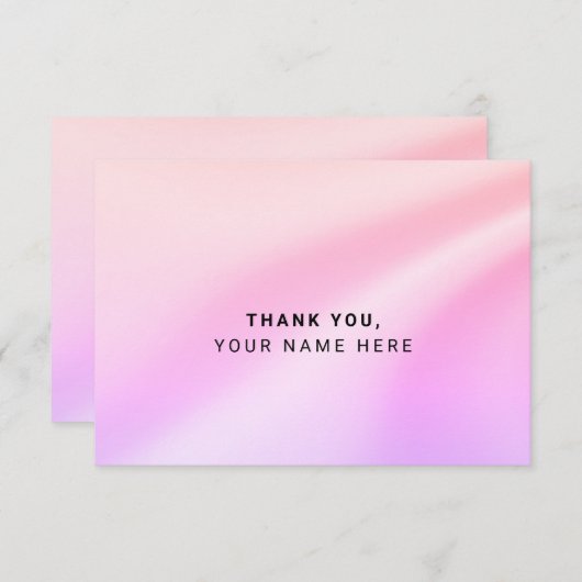 Pastel Sinaasappel Paarse Eenvoudige Dank u Kaarte Kaart (Voorkant / Achterkant)
