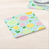 Pastel Sinaasappel Patroon Kartonnen Onderzetters (Schuin)