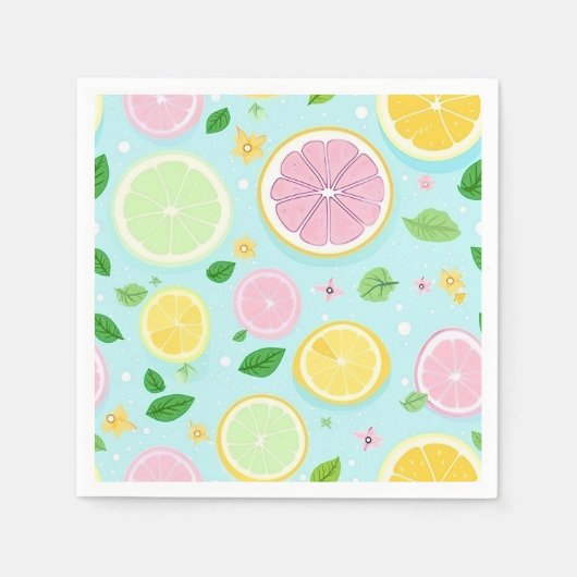 Pastel Sinaasappel Patroon Papier Servet (Voorkant)