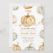 Pastel Sinaasappel Pompoen Geslachtsneutraal Baby Kaart (Voorkant)