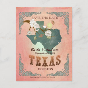 Pastel Sinaasappel Save the Date - Kaart met prach