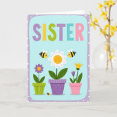Pastel Sisters Day Bloemkaart Kaart (Gele Bloem)