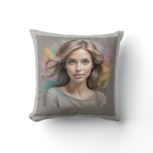 Pastel Sketch Grijs Sierkussen