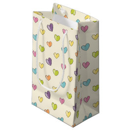 Pastel Sketch Hearts Pattered Gift Bag Klein Cadeauzakje