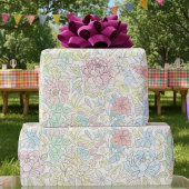 Pastel Sketch Watercolor Floral Cadeaupapier