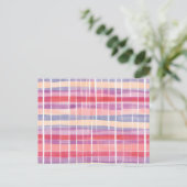 Pastel Sketched Plaid | Schattigee Waterverf Feestdagenkaart (Staand voorkant)