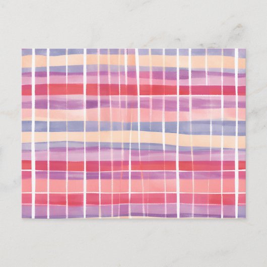 Pastel Sketched Plaid | Schattigee Waterverf Feestdagenkaart (Voorkant)